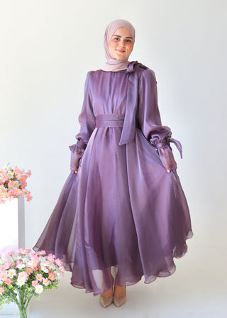 Abendkleid mit Schleifen | Mauve