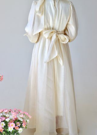 Abendkleid mit Schleifen | Beige
