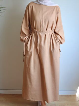 SENA LEINEN ABAYA CAMEL