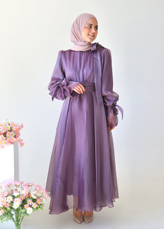 Abendkleid mit Schleifen | Mauve
