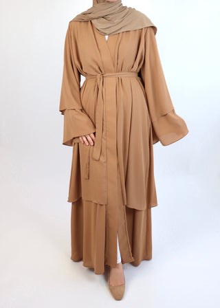 NARIA OPEN ABAYA - CAMEL