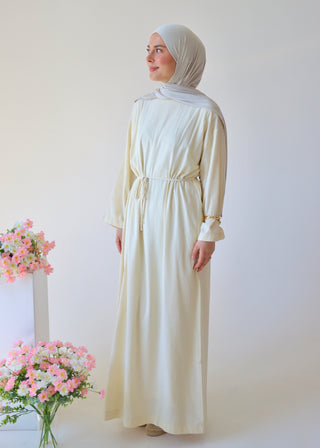 Basic Leinen Kleid | Light Yellow