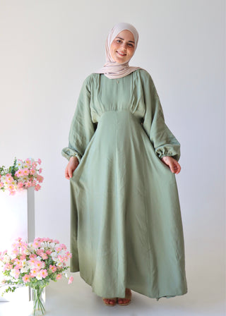 Kleid mit Ballonärmel | Light Green