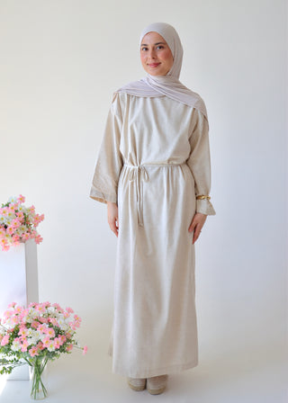 Basic Leinen Kleid | Beige