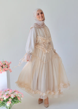 Romantic Rüschenkleid | Beige