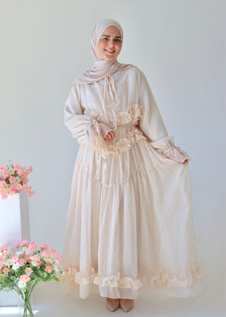 Romantic Rüschenkleid | Beige